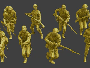 Japanese soldiers ww2 J2 Pack1 3D Print Model