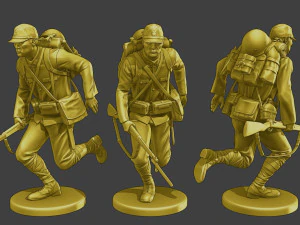 Japanese soldiers ww2 J2 Pack1 3D Print Model