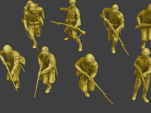 Japanese soldiers ww2 J2 Pack1 3D Print Model