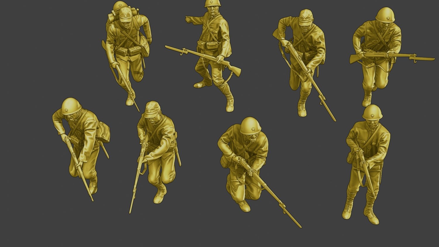 Japanese soldiers ww2 J2 Pack1 3D Принт Модель. 