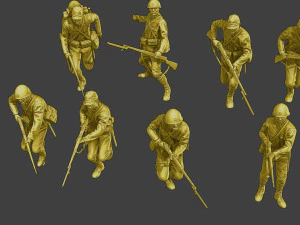 Japanese soldiers ww2 J2 Pack1 3D Print Model