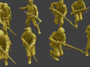 Japanese soldiers ww2 J2 Pack1 3D Print Model