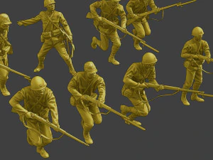 Japanese soldiers ww2 J2 Pack1 3D Print Model