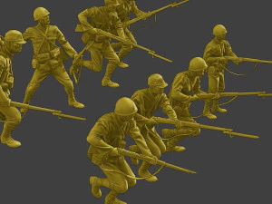 Japanese soldiers ww2 J2 Pack1 3D Print Model