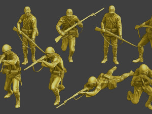 Japanese soldiers ww2 J2 Pack2 3D Print Model