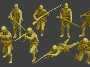 Soldados japoneses ww2 J2 Pack2 Modelo de impresión 3D