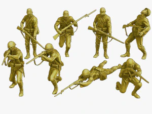 Japanese soldiers ww2 J2 Pack2 3D Print Model