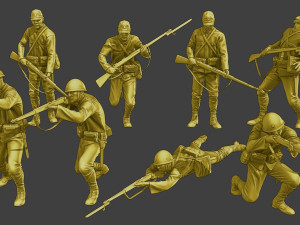 Japanese soldiers ww2 J2 Pack2 3Dプリントモデル