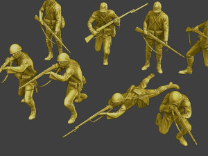 Japanese soldiers ww2 J2 Pack2 3Dプリントモデル