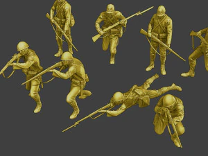 Japanese soldiers ww2 J2 Pack2 3D Print Model