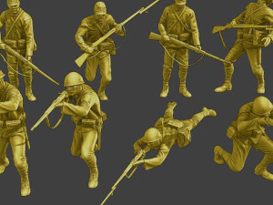 Japanese soldiers ww2 J2 Pack2 3D Print Model