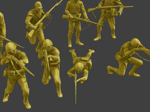 Japanese soldiers ww2 J2 Pack2 3D Print Model