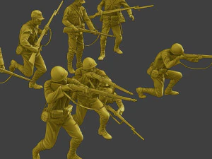 Japanese soldiers ww2 J2 Pack2 3D Print Model