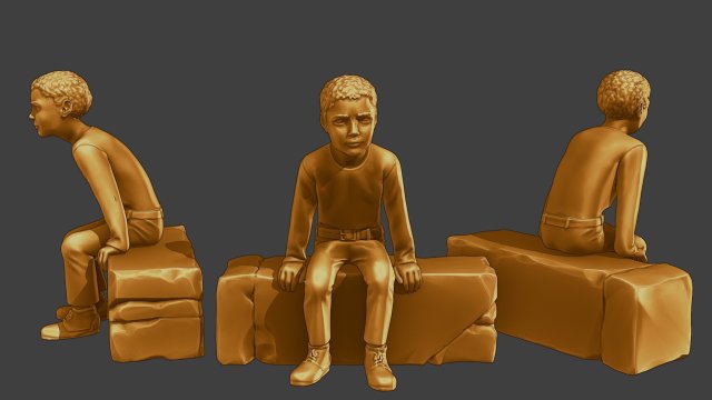 Ww2 Casual Boy CB1 009 3Dプリントモデル .c4d .max .obj .3ds .fbx .stl .blend 