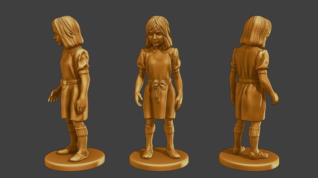 Ww2 Casual Girl CG1 001 3D 打印模型 .c4d .max .obj .3ds .fbx .stl .blend 