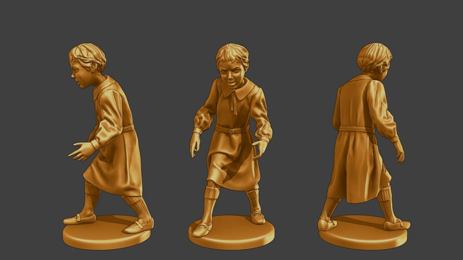 Ww2 Casual Girl CG1 002 3D Print Model .c4d .max .obj .3ds .fbx .stl .blend 