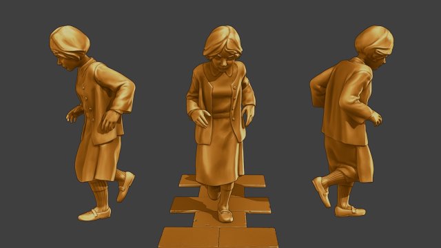 Ww2 Casual Girl CG1 003 3D Baskı Modeli .c4d .max .obj .3ds .fbx .stl .blend 