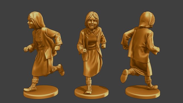 Ww2 Casual Girl CG1 004 Modello di stampa 3D .c4d .max .obj .3ds .fbx .stl .blend 