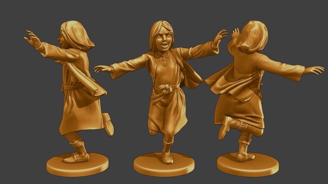 Ww2 Casual Girl CG1 006 3D 打印模型 .c4d .max .obj .3ds .fbx .stl .blend