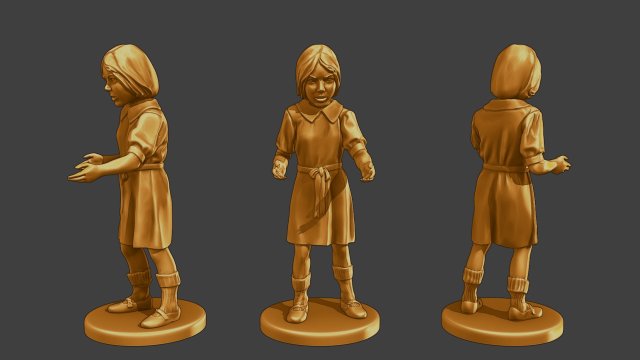 Ww2 Casual Girl CG1 007 Model do druku 3D .c4d .max .obj .3ds .fbx .stl .blend 