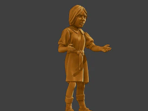 Segunda Guerra Mundial Menina Casual CG1 007 Modelo de Impressão 3D