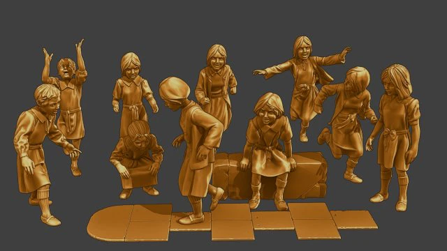 Ww2 Gadis Kasual CG1 Paket 1 Model Cetak 3D .c4d .max .obj .3ds .fbx .stl .blend 