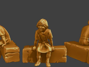 Ww2 Gadis Kasual CG1 Paket 1 Model Cetak 3D