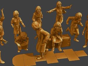 Ww2 Gadis Kasual CG1 Paket 1 Model Cetak 3D