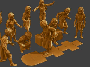 Ww2 Gadis Kasual CG1 Paket 1 Model Cetak 3D