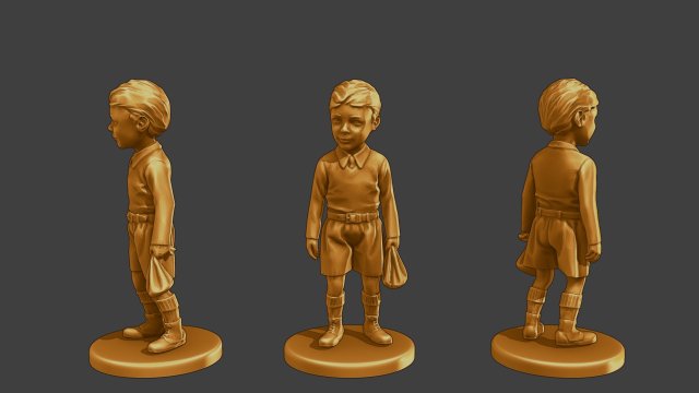 Ww2 Casual Little Boy CLB1 003 Modelo de Impressão 3D .c4d .max .obj .3ds .fbx .stl .blend 