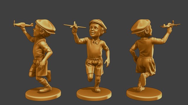 Ww2 Casual Little Boy CLB1 004 3D Print Model .c4d .max .obj .3ds .fbx .stl .blend 