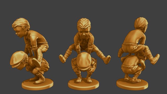Ww2 Casual Little Boy CLB1 0056 Modello di stampa 3D .c4d .max .obj .3ds .fbx .stl .blend 