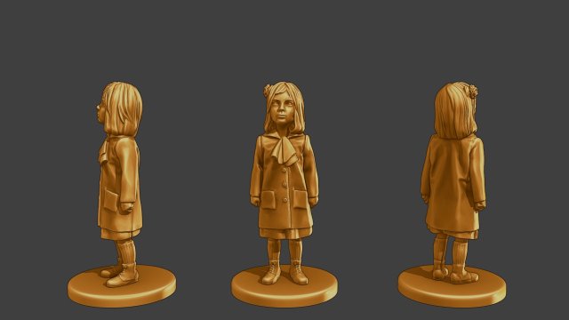 Ww2 Casual Little Girl CLG1 001 Model Cetak 3D .c4d .max .obj .3ds .fbx .stl .blend 