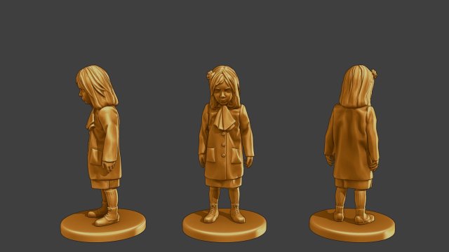 Ww2 Casual Little Girl CLG1 002 Model do druku 3D .c4d .max .obj .3ds .fbx .stl .blend 