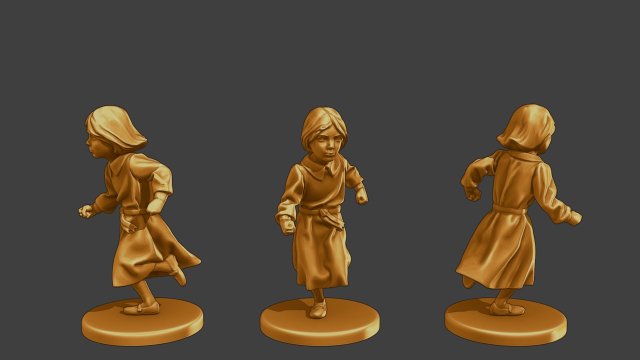 Ww2 Casual Little Girl CLG1 003 3D Print Model .c4d .max .obj .3ds .fbx .stl .blend 