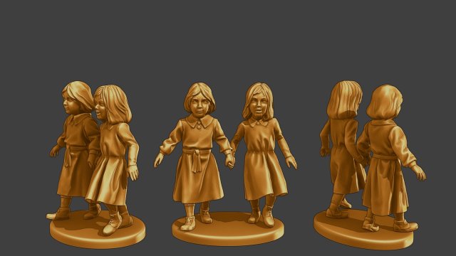Ww2 Casual Little Girl CLG1 0045 3D Print Model .c4d .max .obj .3ds .fbx .stl .blend 
