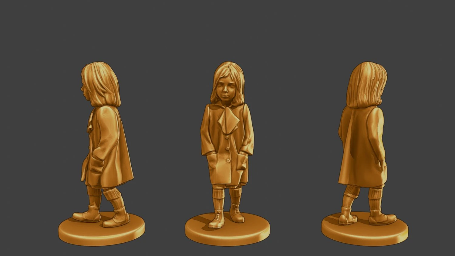 Ww2 Casual Little Girl CLG1 006 3D Print Model .c4d .max .obj .3ds .fbx .stl .blend