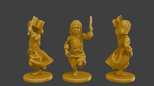 Ww2 Casual Little Girl CLG1 008 Model do druku 3D .c4d .max .obj .3ds .fbx .stl .blend 