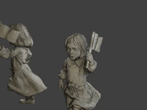 Bambina casual della Seconda Guerra Mondiale CLG1 008 Modello di stampa 3D