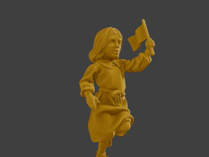 Bambina casual della Seconda Guerra Mondiale CLG1 008 Modello di stampa 3D