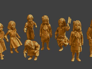 Ww2 Casual Little Girl CLG1 Pack 1 3D Druckmodell