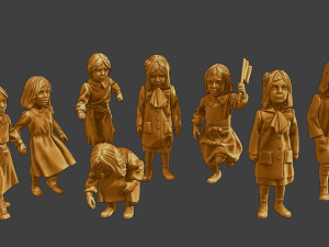 Ww2 Casual Little Girl CLG1 Pack 1 3D 프린트 모델
