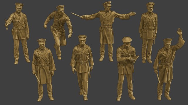 CzechoSlovak Communist Police CCP1 Pack1 Modello di stampa 3D .c4d .max .obj .3ds .fbx .stl .blend 