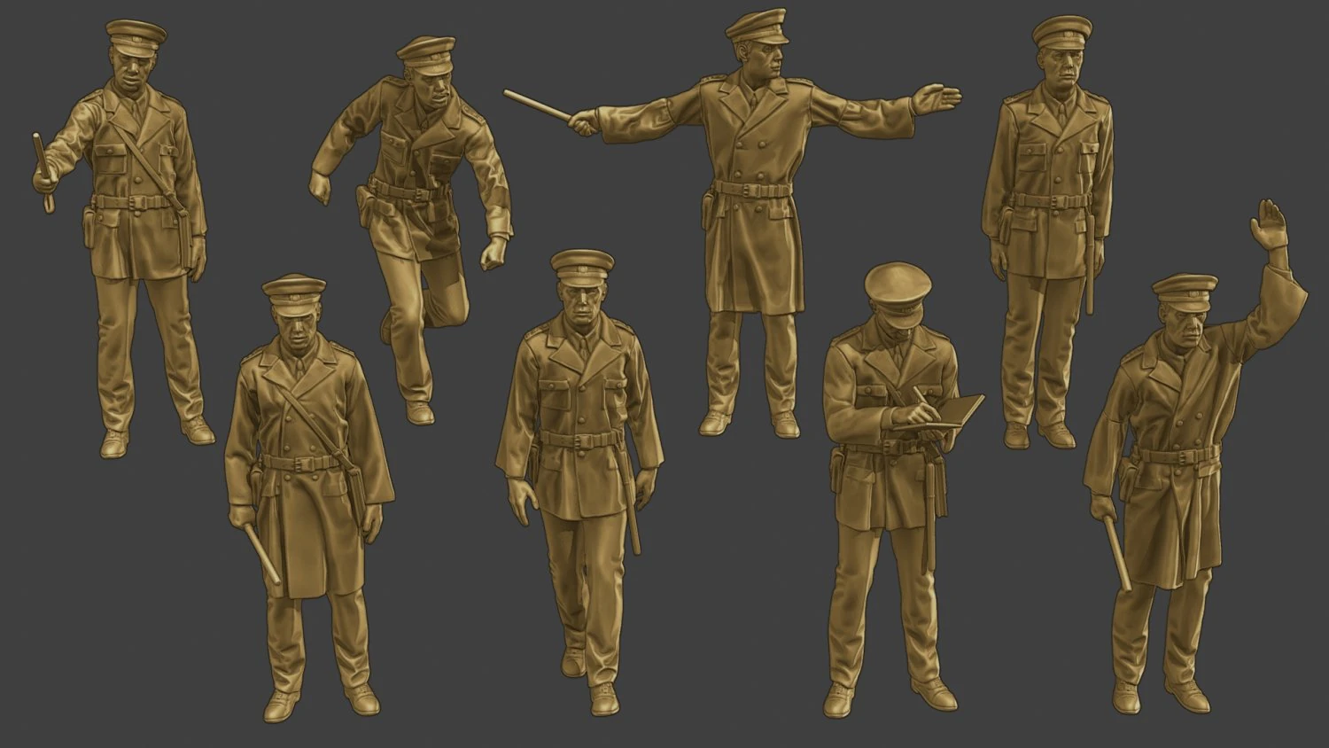 CzechoSlovak Communist Police CCP1 Pack1 3D Print Model .c4d .max .obj .3ds .fbx .stl .blend 