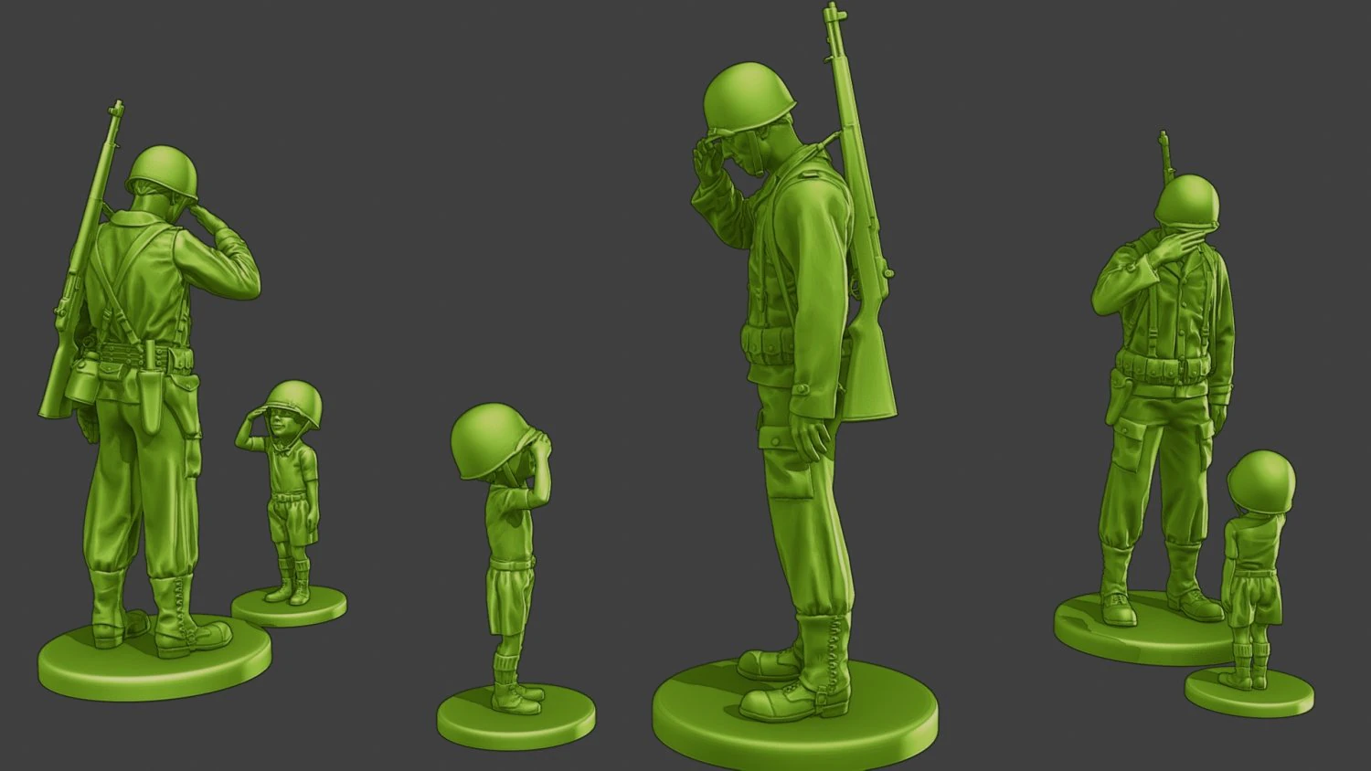 American soldier ww2 Attention LB A15 3D Print Model .c4d .max .obj .3ds .fbx .stl .blend 