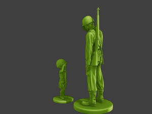 American soldier ww2 Attention LB A15 3D Print Model