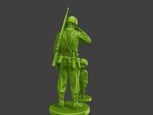 American soldier ww2 Attention LB A15 3D Print Model