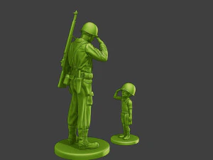 American soldier ww2 Attention LB A15 3D Print Model
