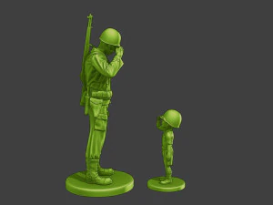 American soldier ww2 Attention LB A15 3D Print Model