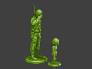 American soldier ww2 Attention LB A15 3D Print Model